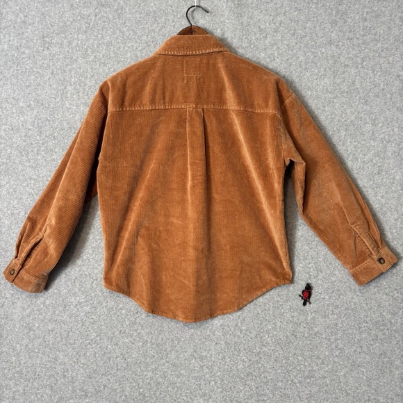 Gap Teen Girl's Large 10 Tan Corduroy Button Down Shirt Shacket Camel Brown - Picture 4 of 7